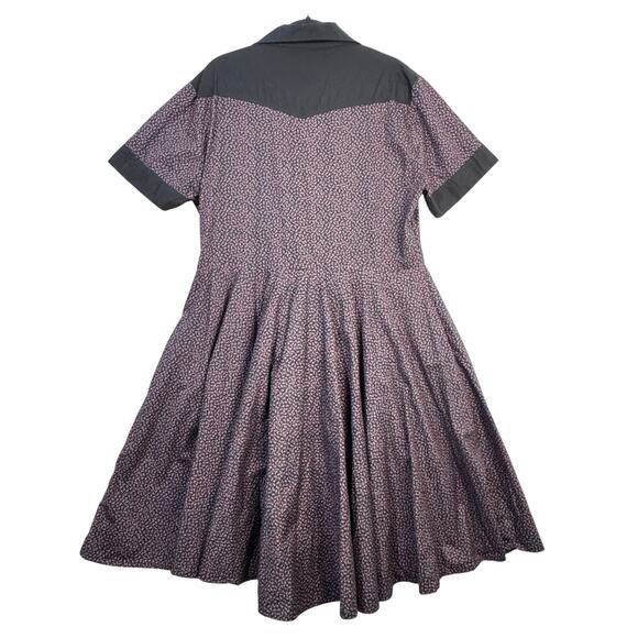 Magnolia Place Vintage-Style Western Swing Dress Black Yokes Dark Florals 4XL - Picture 1 of 9